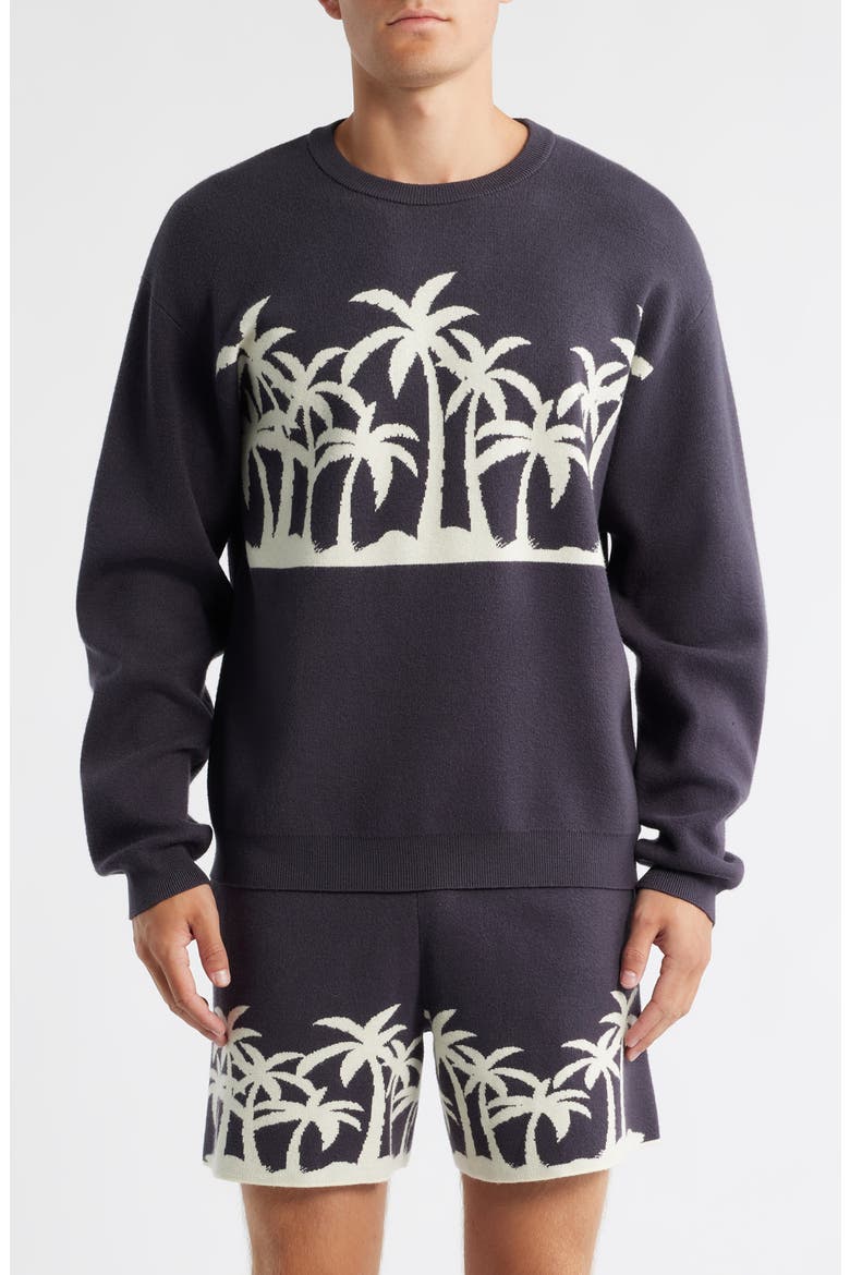 Palm Beach Knit Crewneck Sweater, Main, color, GREY