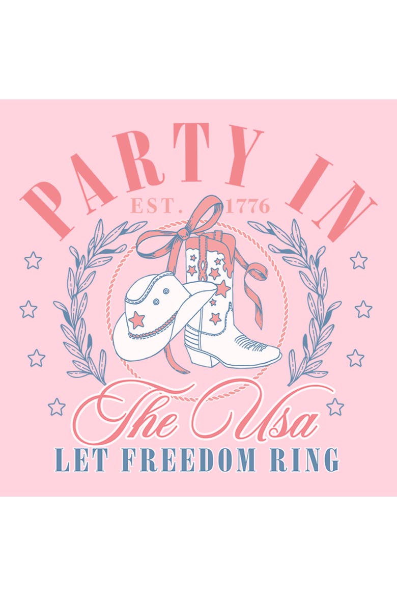 Juniors Lost Gods USA Let Freedom Ring T Shirt, Alternate, color, Light Pink