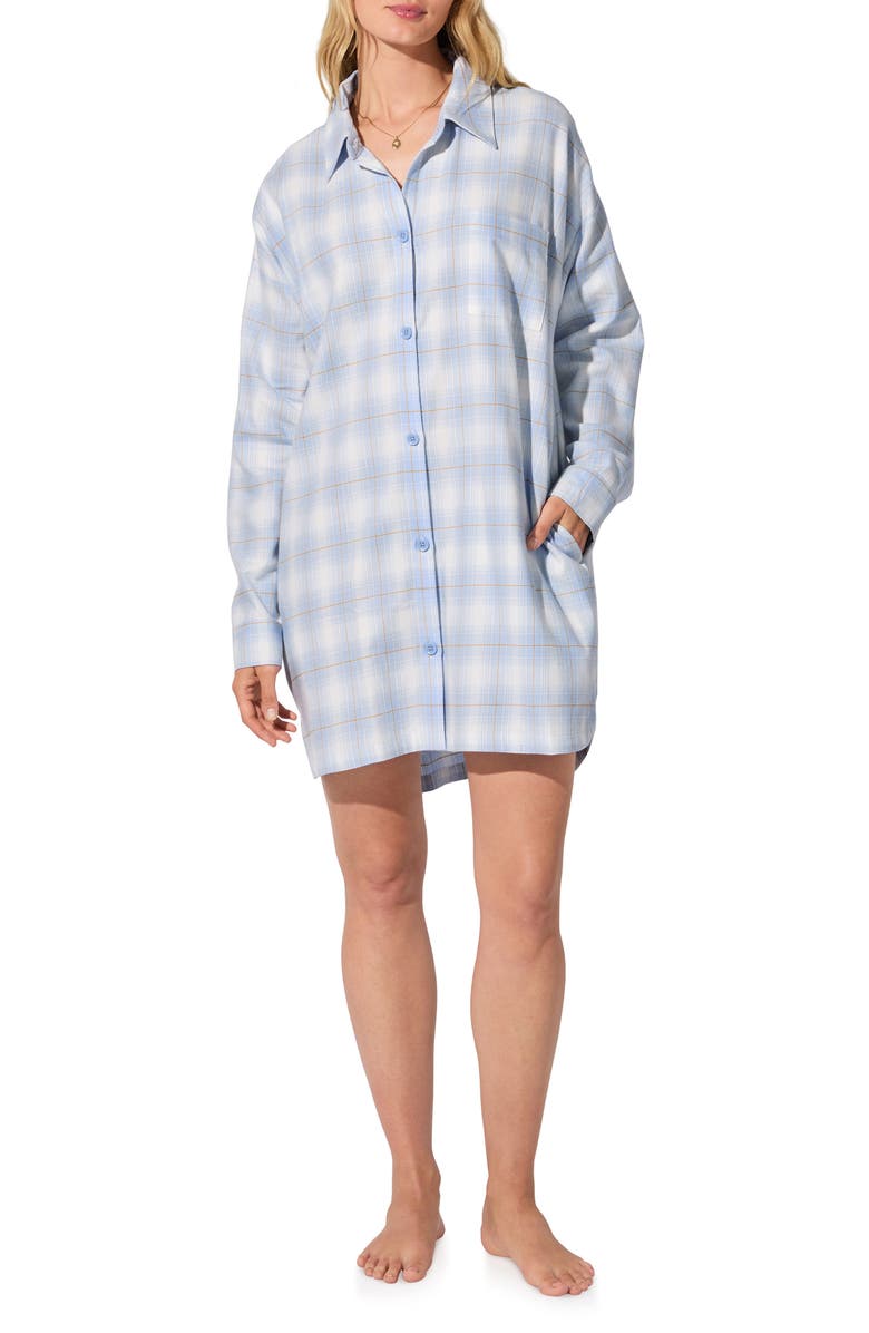 BedHead Pajamas Long Sleeve Organic Cotton Sleep Shirt, Main, color, Mountain Plaid