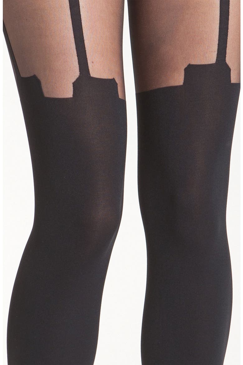 'House of Holland Super Suspender' Tights, Alternate, color, BLACK