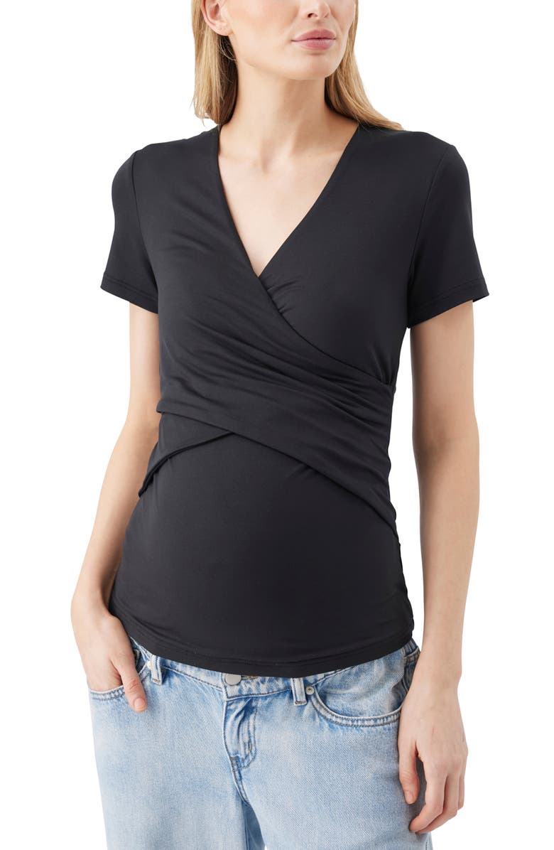 Ripe Maternity Luxe Knit Embrace Nursing Tee, Main, color, Black