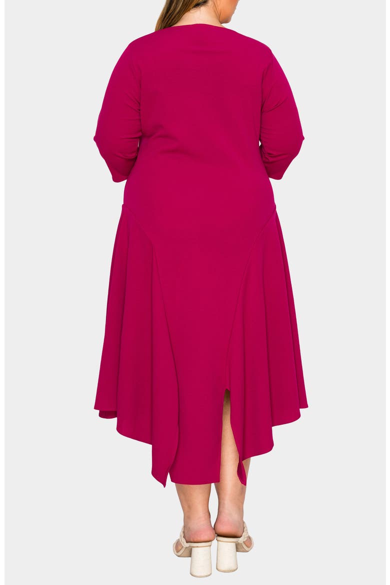 Vida Asymmetric Split Hem Crepe Maxi Dress, Alternate, color, MAGENTA