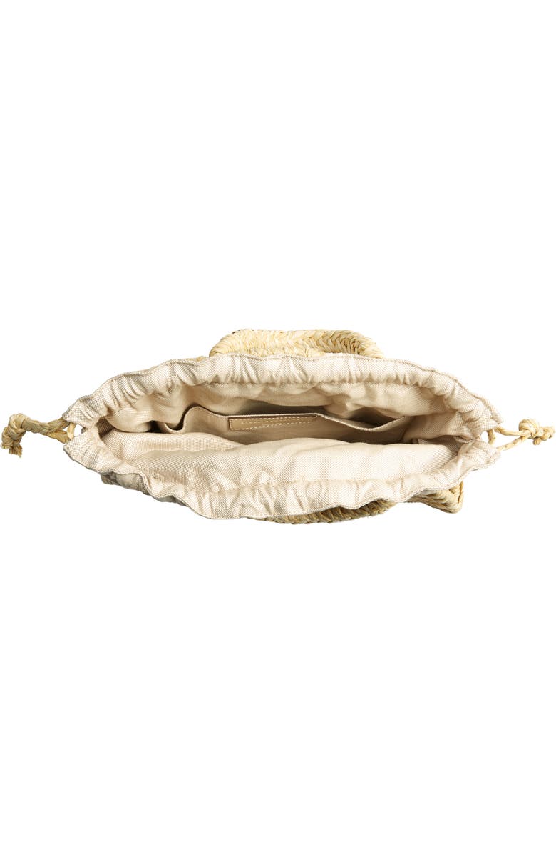 Stella McCartney Logo Woven Raffia Circle Bag, Alternate, color,