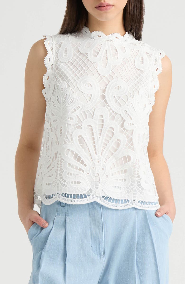 NVLT Sleeveless Lace Top, Main, color, White