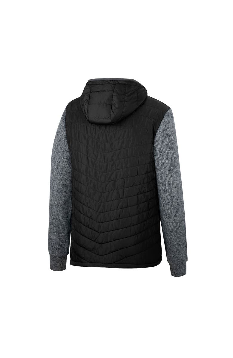 COLOSSEUM Men's Colosseum Black/Charcoal Army Black Knights Course Herringbone Full-Zip Hoodie, Alternate, color,