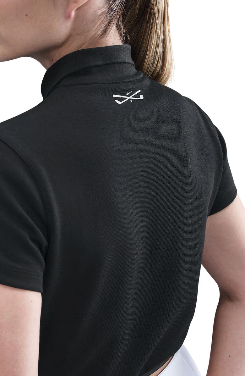 Nike Crop Cotton Blend Golf Polo, Alternate, color, Black/Sail