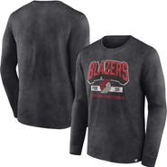 FANATICS Men's Fanatics Branded Heather Charcoal Portland Trail Blazers Front Court Press Snow Wash Long Sleeve T-Shirt
