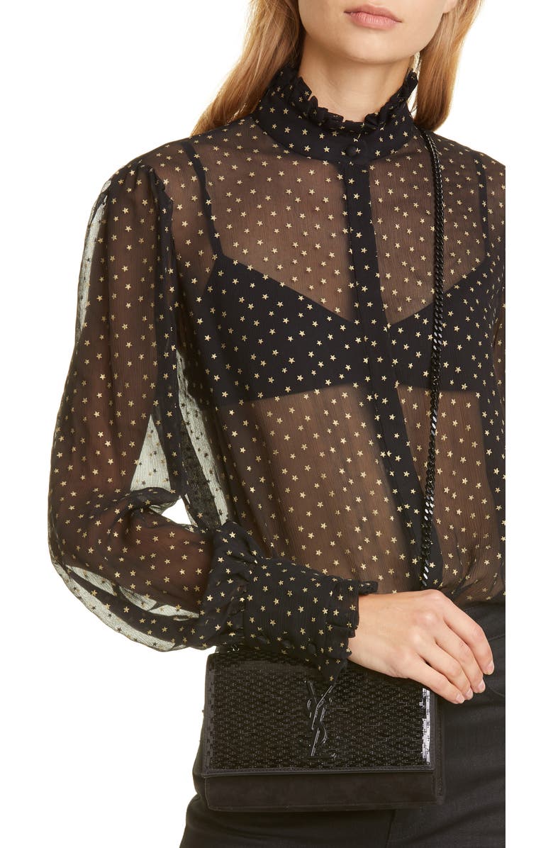 Saint Laurent Kate Paillette Embellished Crossbody Bag, Alternate, color,