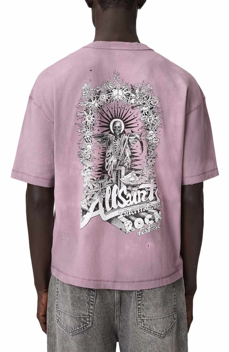 AllSaints Avalon Graphic T-Shirt, Alternate, color, Seashell Pink