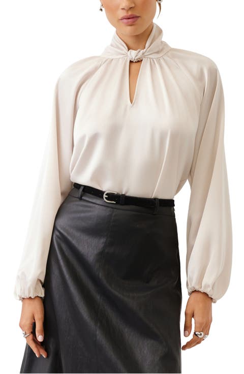 Alana Keyhole Satin Top