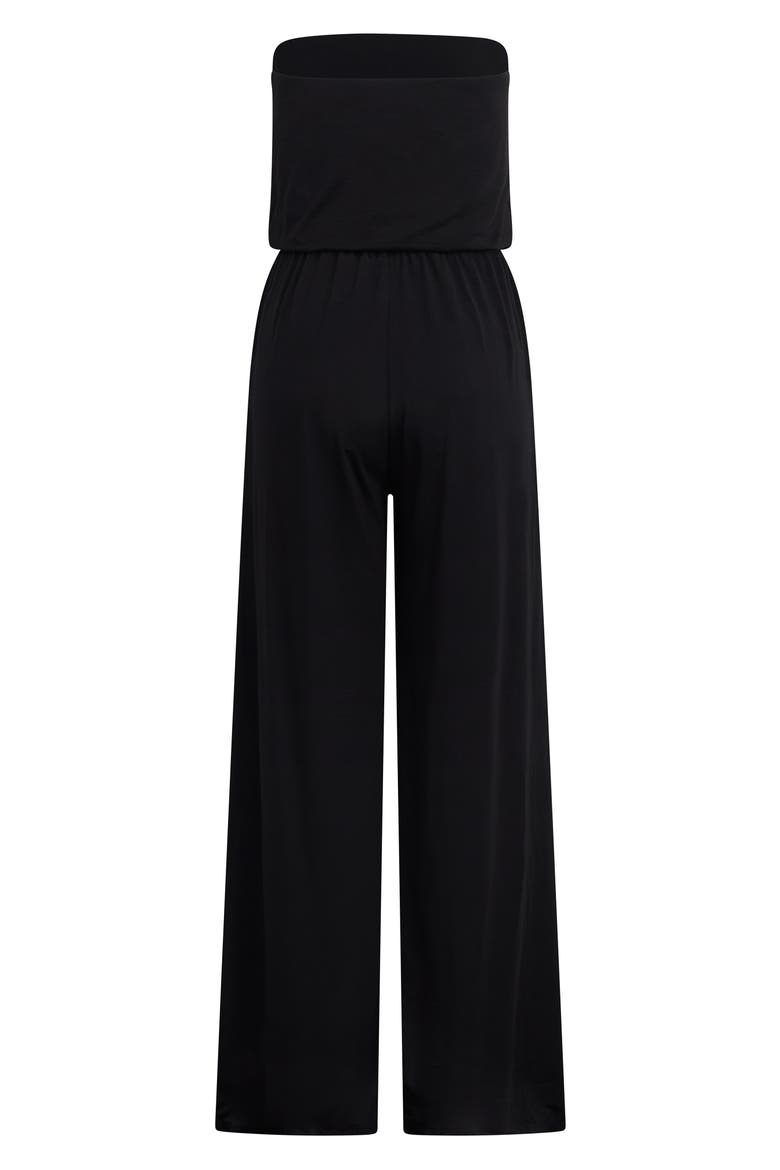 The Jumpstart Strapless Jumpsuit, Alternate, color, BLACK