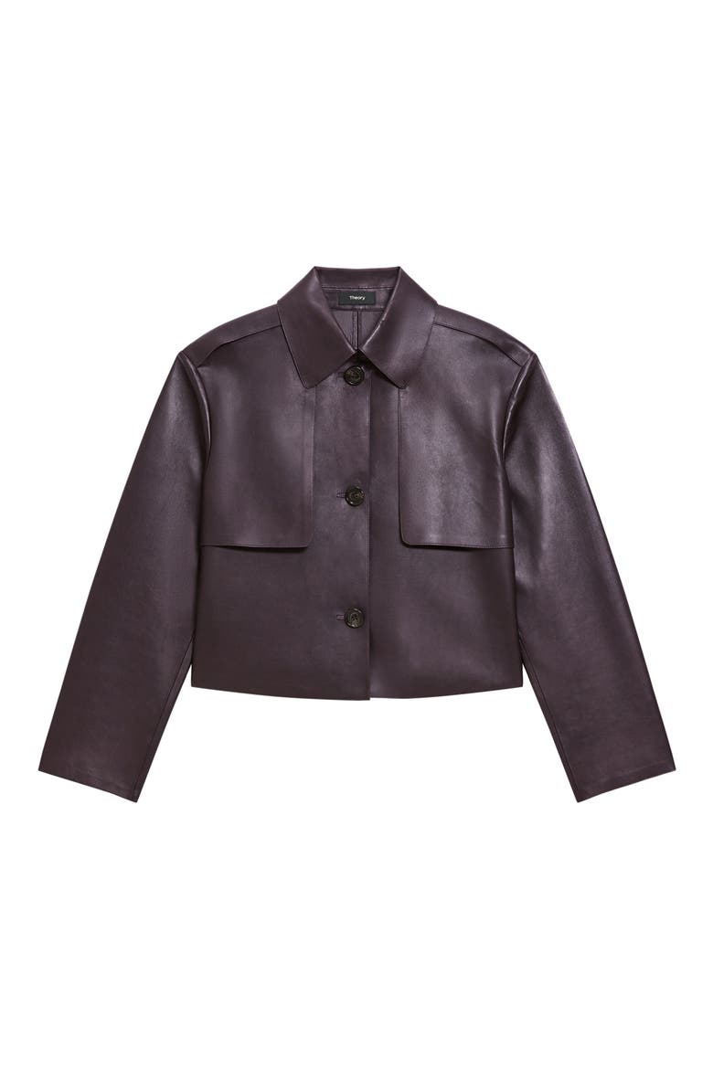 Crop Leather Jacket, Alternate, color, CACAO - DAJ