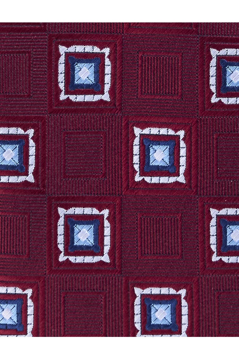 Big & Tall Medallion Tie, Alternate, color, BURGUNDY