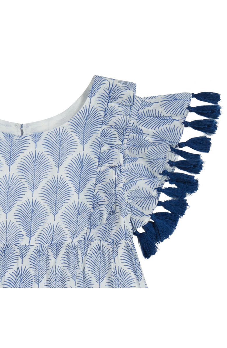 Mer St. Barth Sophie Girl's Tassel Dress Navy Feather, Alternate, color, Navy Feather