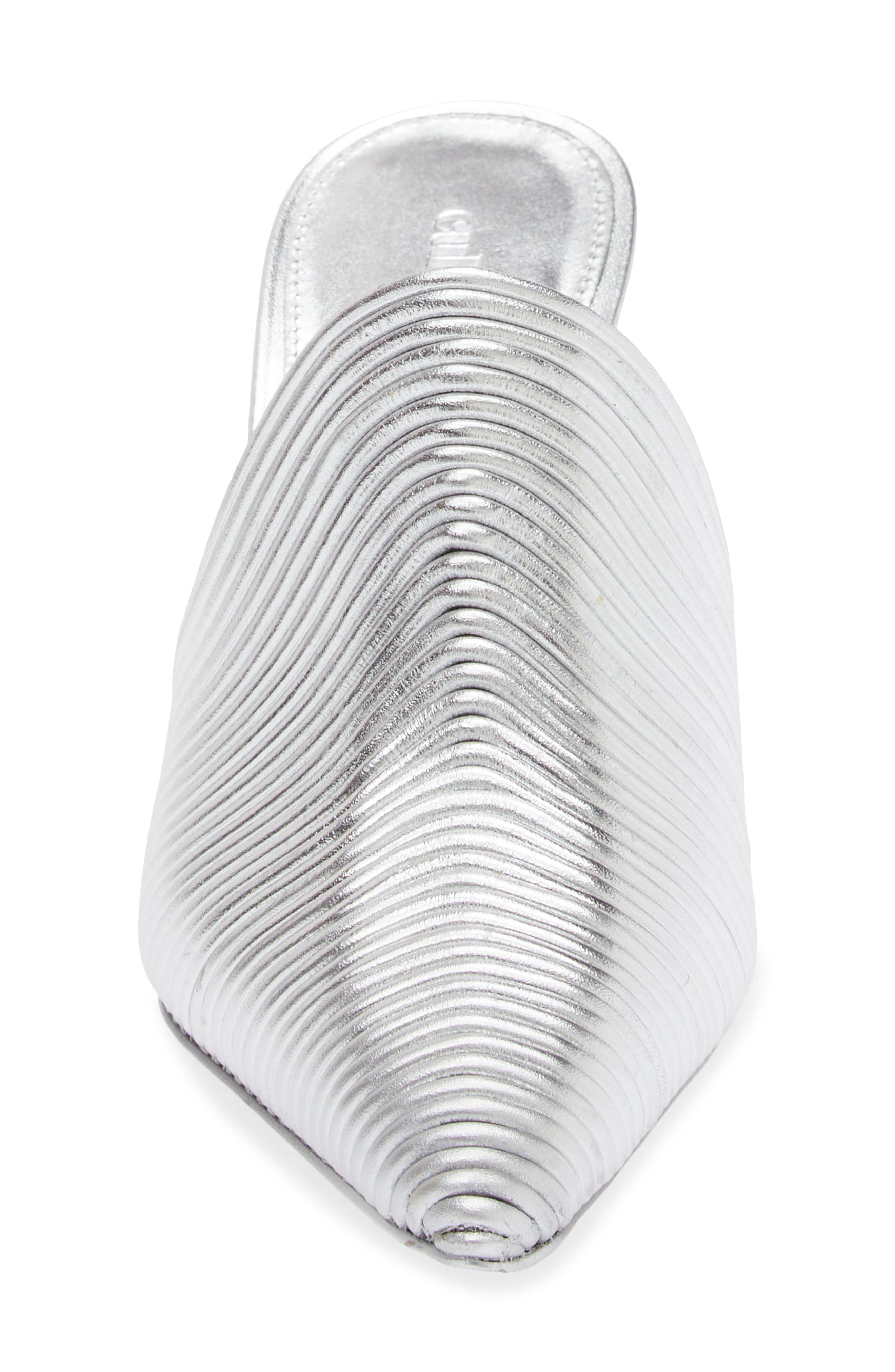 Mara Metallic Pointed Toe Mule, Alternate, color, BRIGHT SHINY SILVER