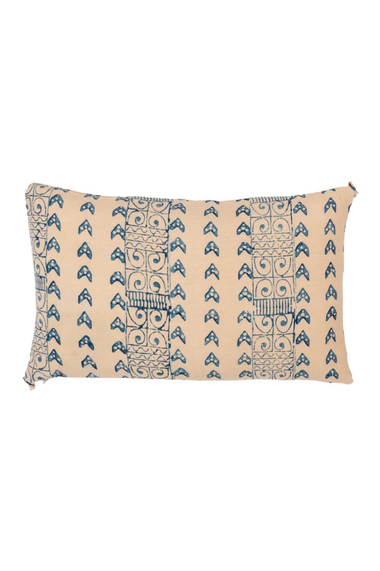 Zambia Blue Petit Lumbar Pillow Cover, No Tassels, Main, color, Blue