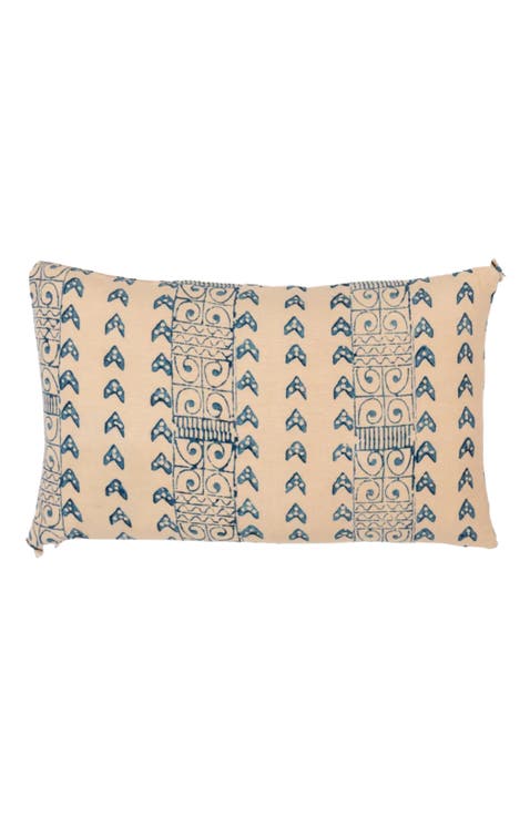 Zambia Blue Petit Lumbar Pillow Cover, No Tassels