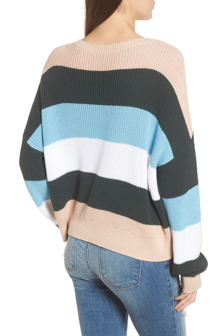 Stripe Sweater, Alternate, color, PINK HERO FELICITY STRIPE