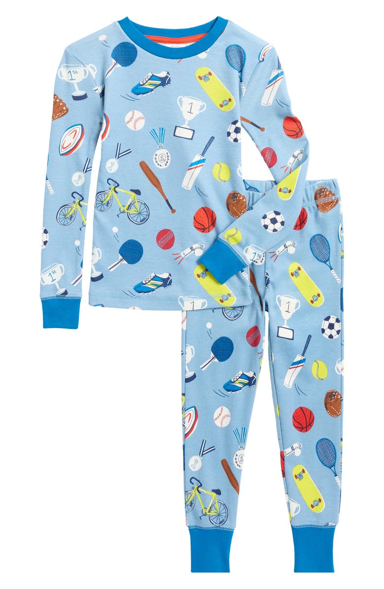 Mini Boden Kids' Sport Glow in the Dark Fitted Two-Piece Pajamas, Main, color, 