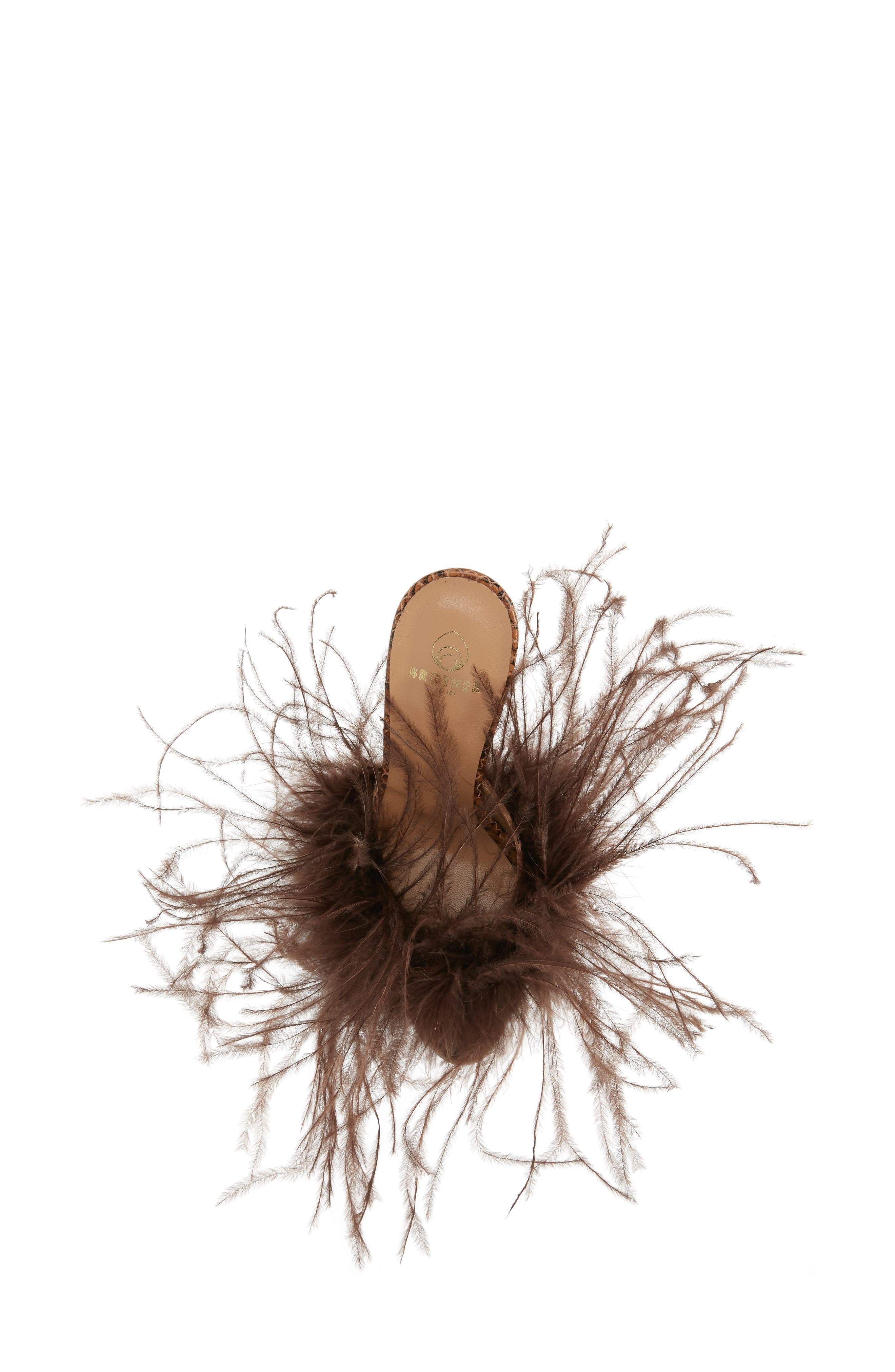 Brother Vellies Palms Feather Sandal, Alternate, color, 