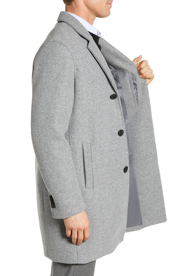 Regular Fit Stretch Wool Coat, Alternate, color, LT GREY