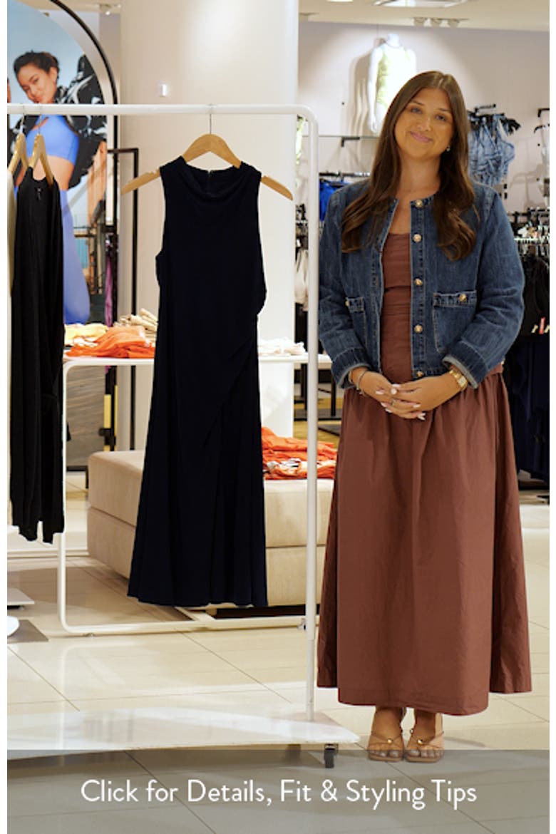 Cowl Neck Jersey Midi Dress video