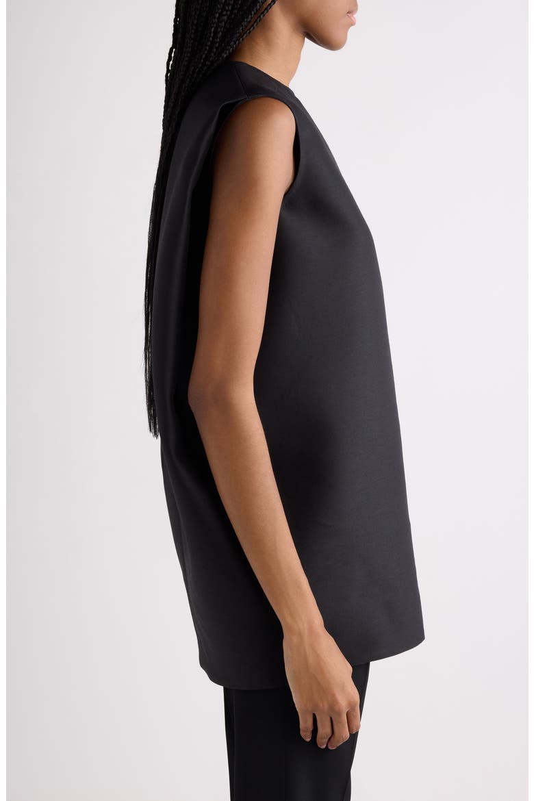 Wool & Silk Crepe Cocoon Minidress, Alternate, color, NERO
