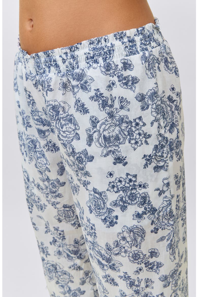 Nostalgia Floral Crop Cotton Pajamas, Alternate, color, WHITE