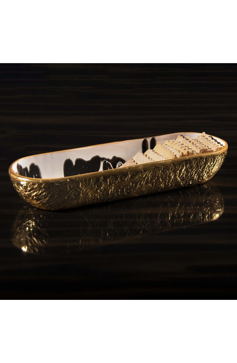 Lunares Bianco Nero Cracker Tray, Main, color, White