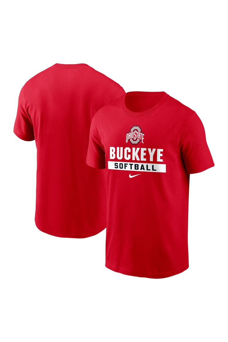 Men's Nike Scarlet Ohio State Buckeyes Softball T-Shirt, Main, color, Scarlet