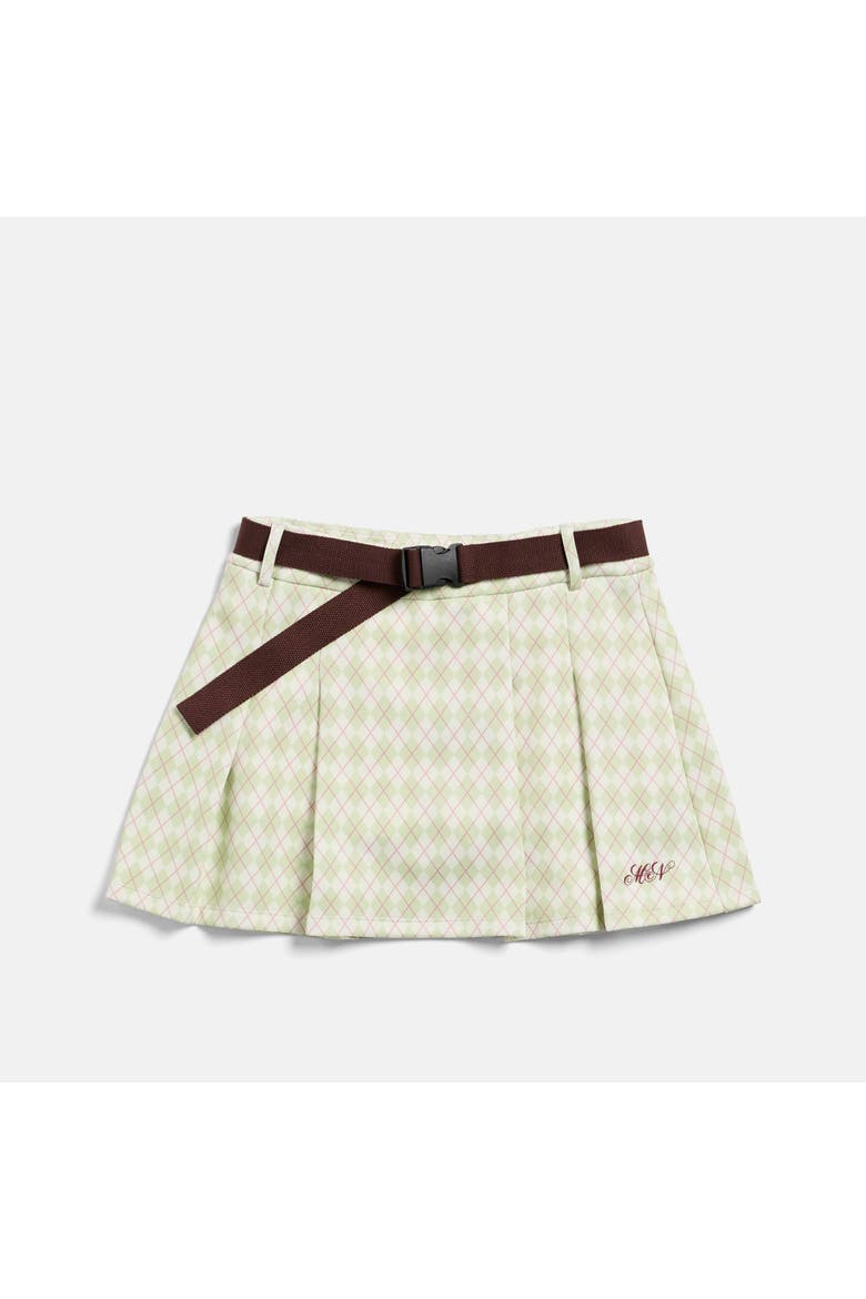 Argyle Pleated Golf Skirt, Main, color, Cream/Sage