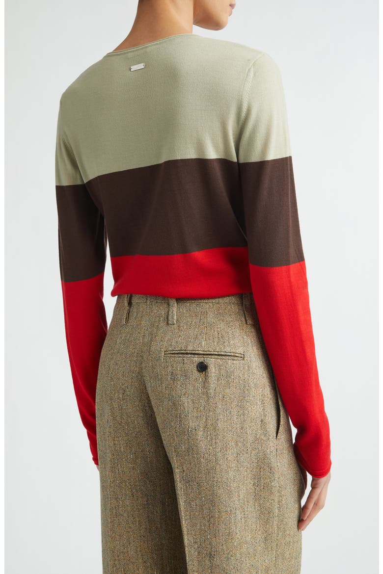 Colorblock Virgin Wool Sweater, Alternate, color, RED/ EXP/ BUR