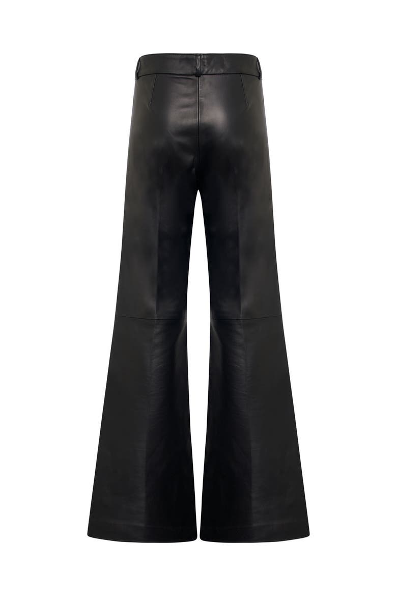 Nappa Leather Bootleg Pants, Alternate, color, Black