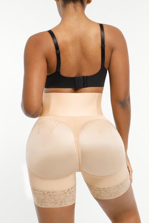 Shapellx Boned Sculpt High Waist Shorts In Sand