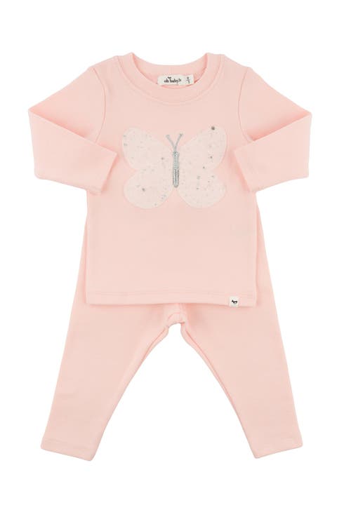 Butterfly Cream/Pink Silver Fleck Tulle Two Piece Set