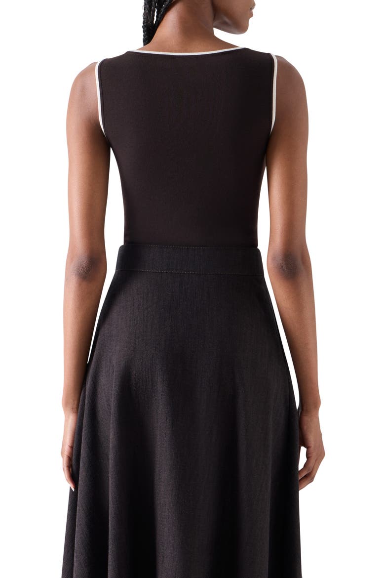 Tipped Merino Wool Sweater Tank, Alternate, color, ESPRESSO-CREAM