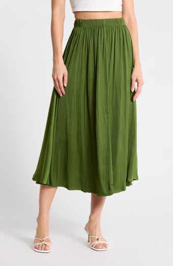 Pleated Midi Skirt