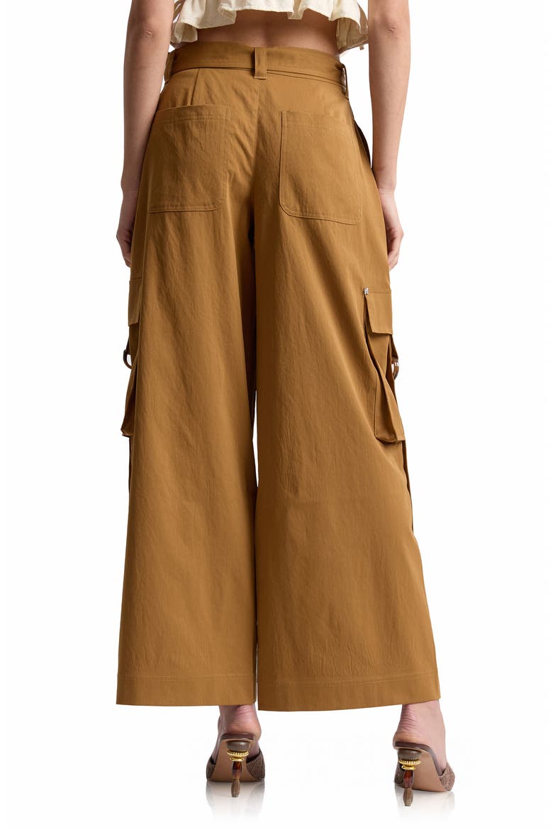 Belted Wide Leg Cargo Pants, Alternate, color, SPICE