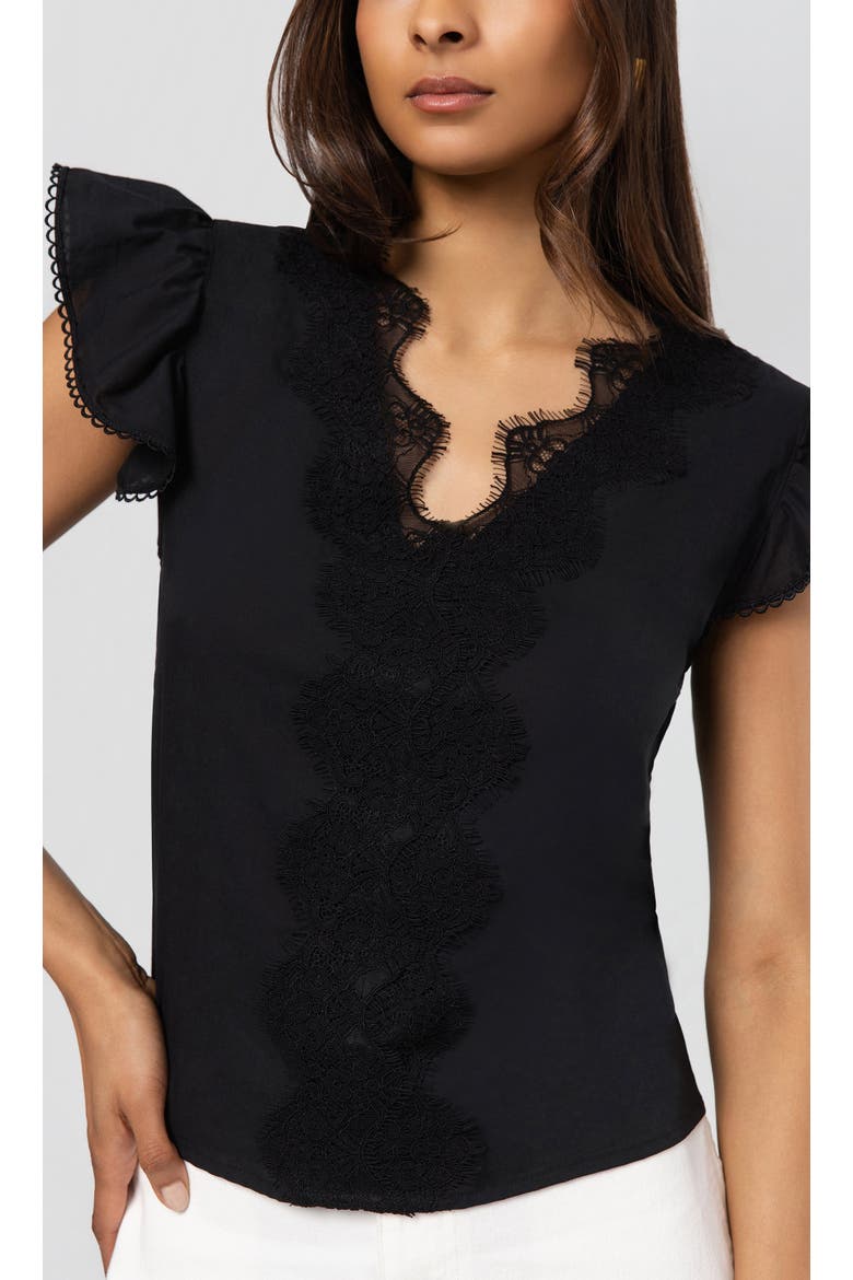 Arden Lace Combo Voile Blouse, Alternate, color, Black