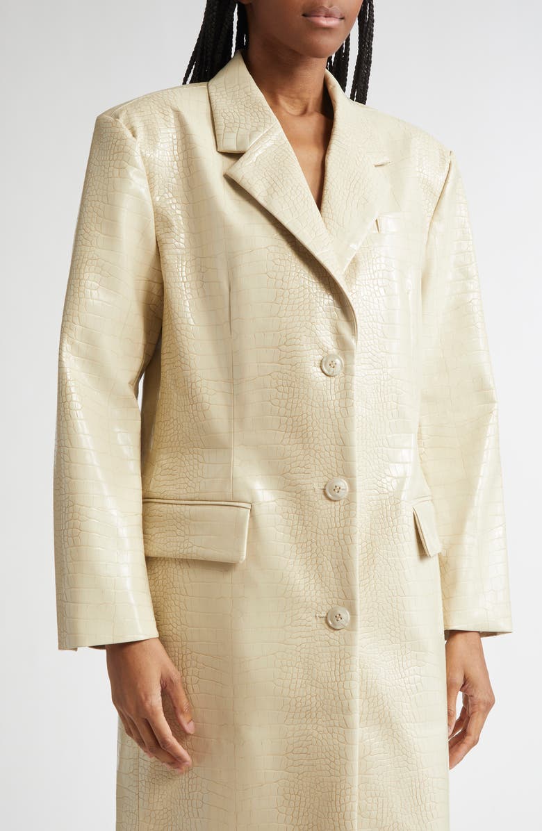 Stand Studio Nicki Croc Embossed Faux Leather Coat, Alternate, color, 