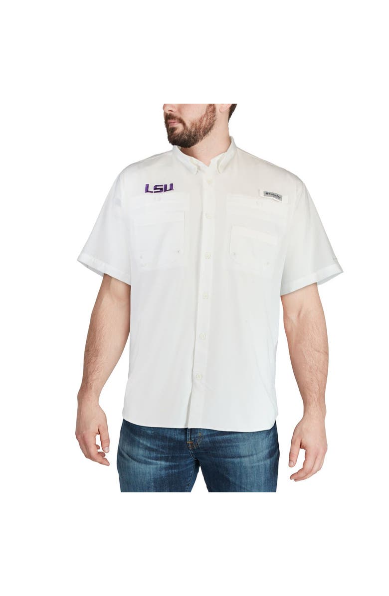 Columbia Men's Columbia White LSU Tigers PFG Tamiami Shirt, Alternate, color, White