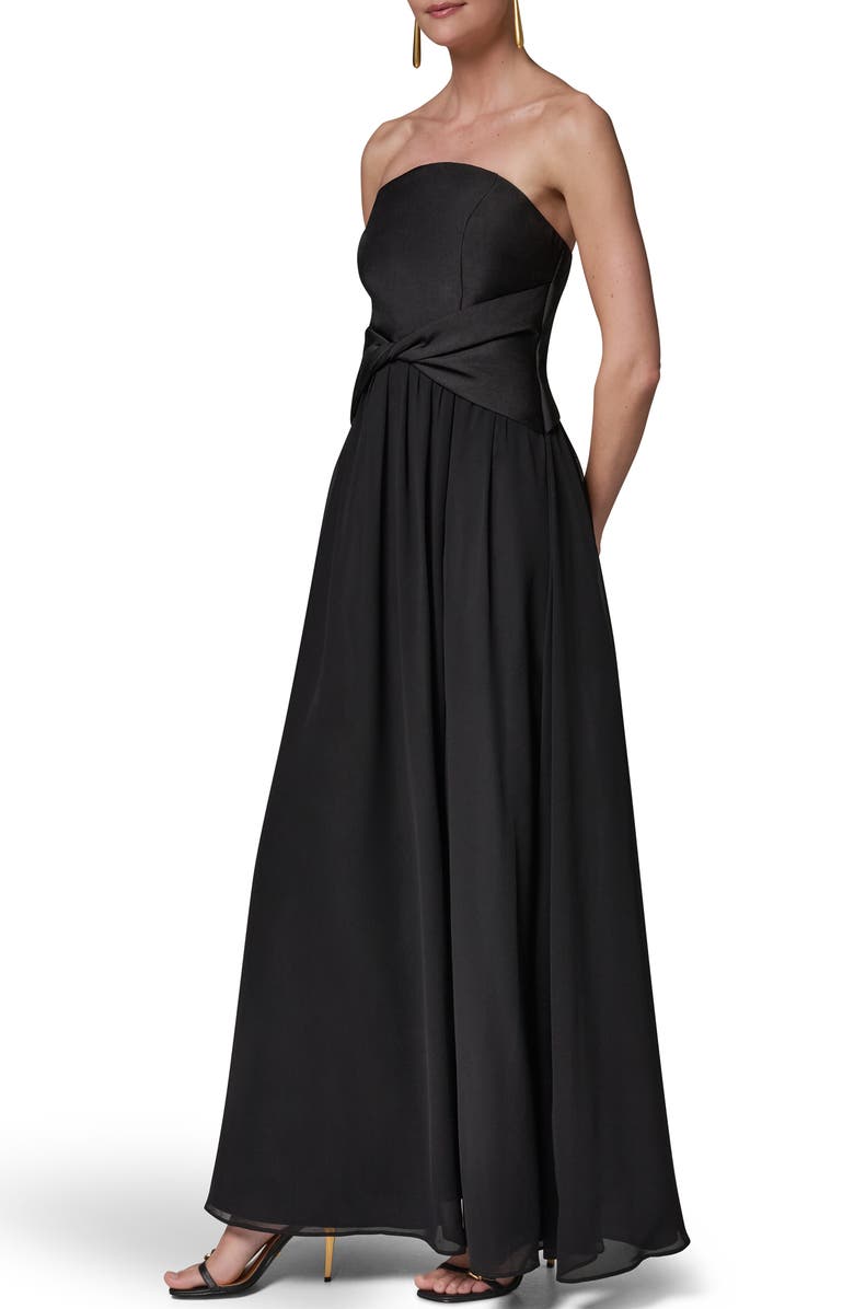 Donna Karan New York Strapless Mixed Media Gown, Alternate, color, 