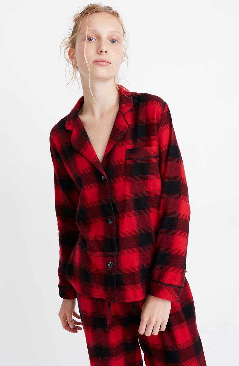 Madewell Buffalo Plaid Flannel Bedtime Pajamas, Alternate, color,