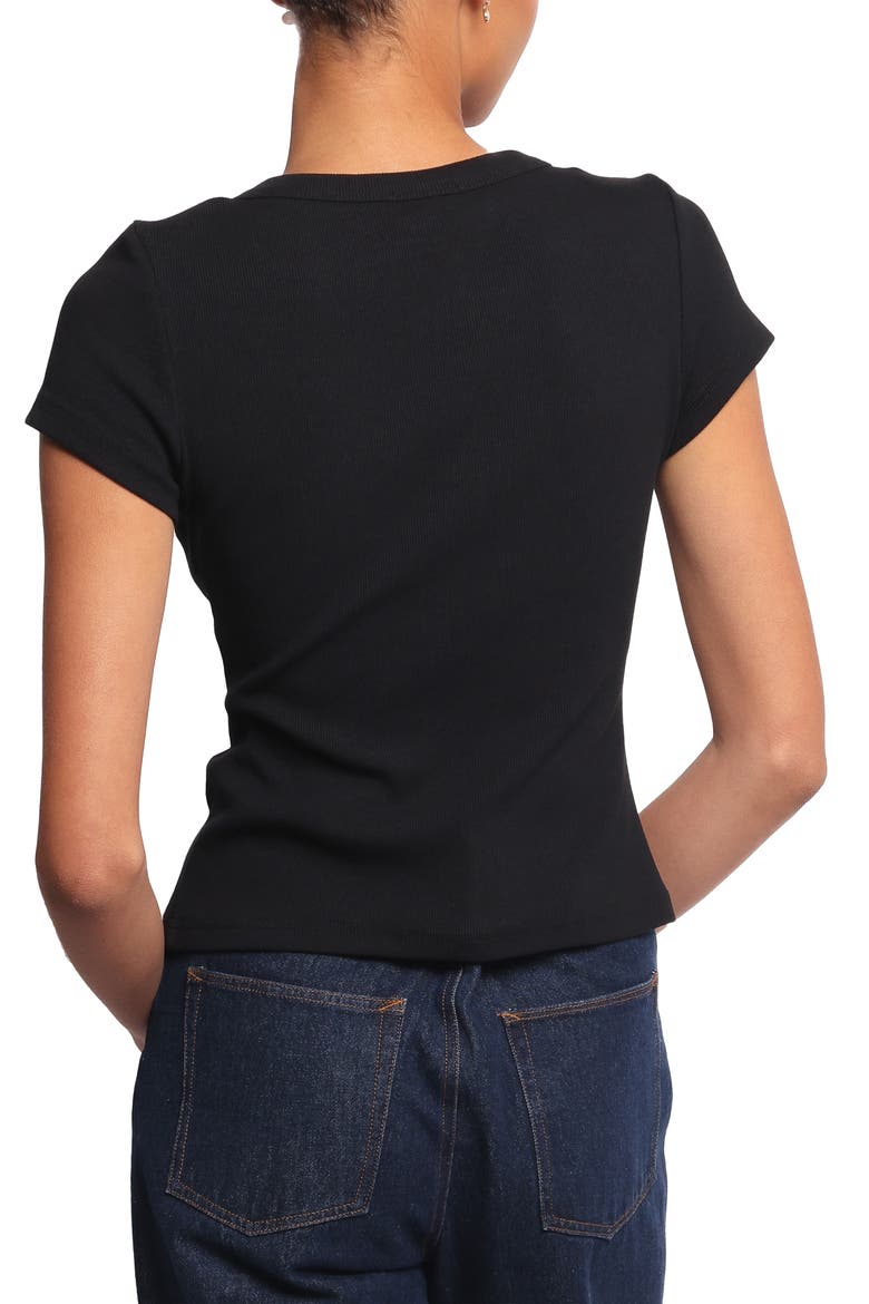 Tylarah Short Sleeve Rib Cardigan, Alternate, color, BLACK