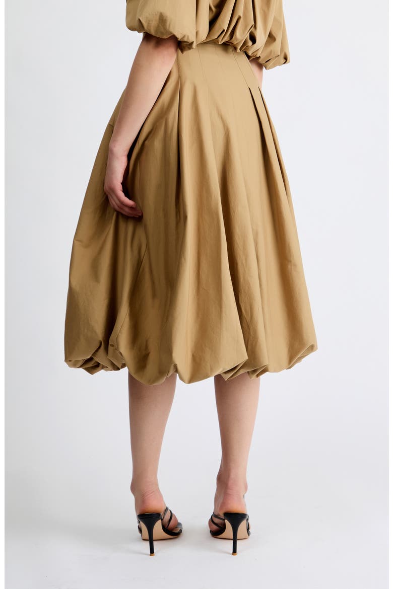 Indie Bubble Hem Midi Skirt, Alternate, color, TOFFEE