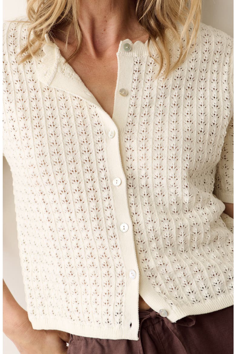 Lucia Pointelle Cardigan, Alternate, color, ANTIQUE WHITE