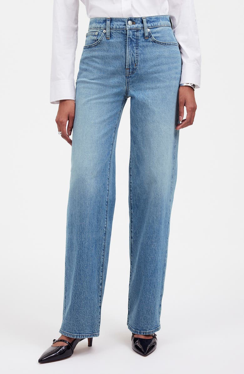 Madewell The Petite Perfect Wide Leg Jeans, Main, color, Enmore Wash