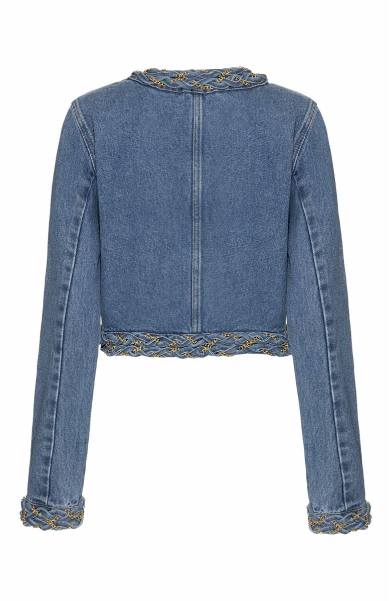 PatBO Braided Denim Cropped Jacket, Alternate, color,