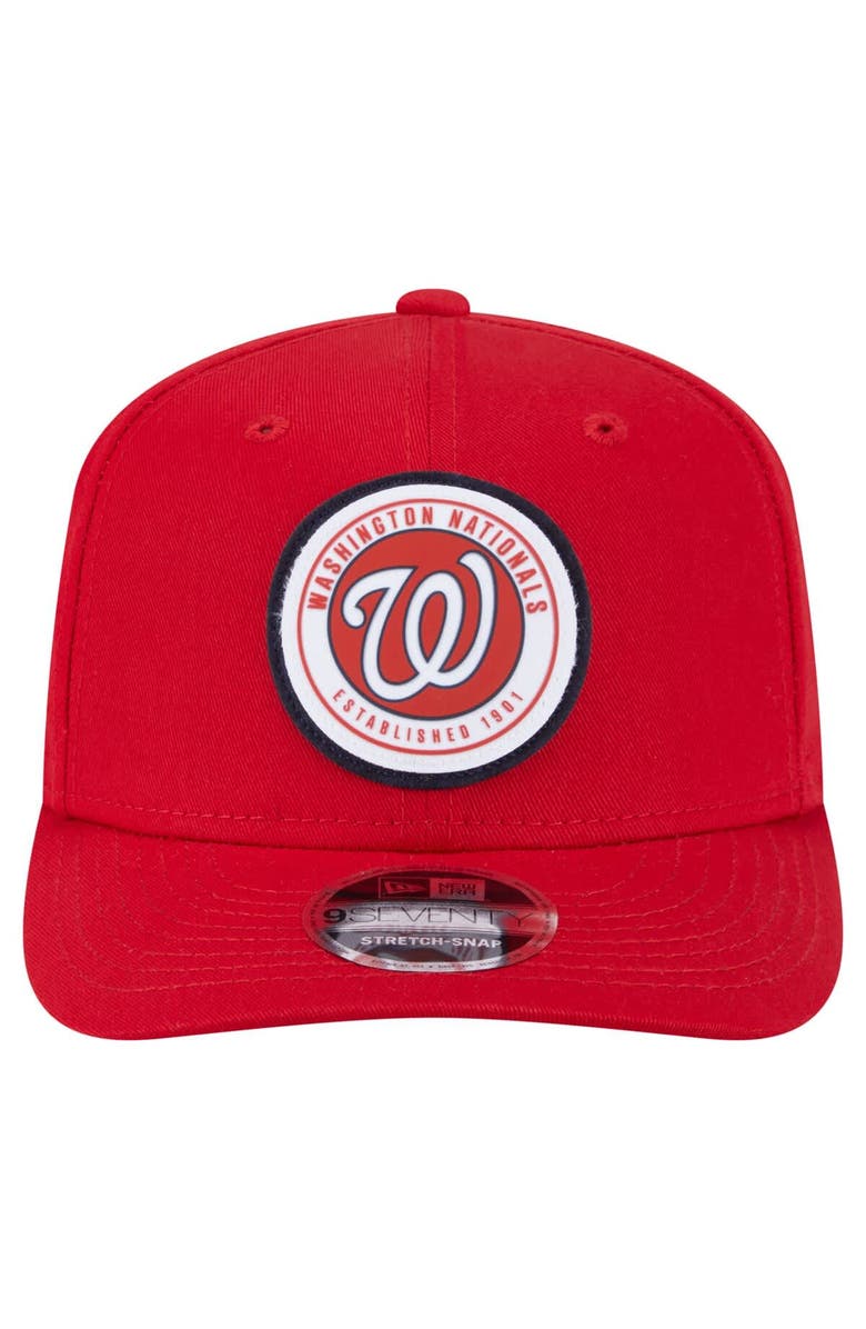 New Era Men's New Era Red Washington Nationals Circle Patch 9SEVENTY Stretch-Snap Hat, Alternate, color, Red