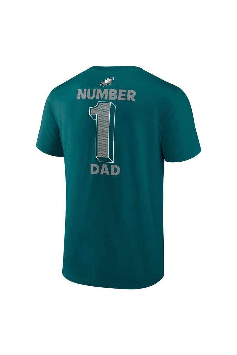 Men's Fanatics  Midnight Green Philadelphia Eagles Big & Tall Number One Dad T-Shirt, Alternate, color, Teal